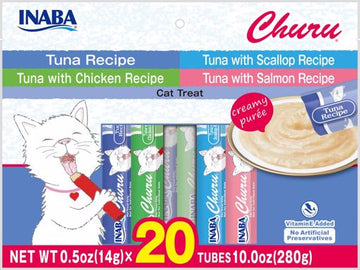 Inaba Churu Cat Treat - Tuna Variety : 0.5oz 20 Pack - Dog.Dog.Cat.