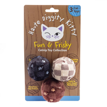 Kitty Vuiton Balls (Checker) Organic Catnip Toys - Dog.Dog.Cat.