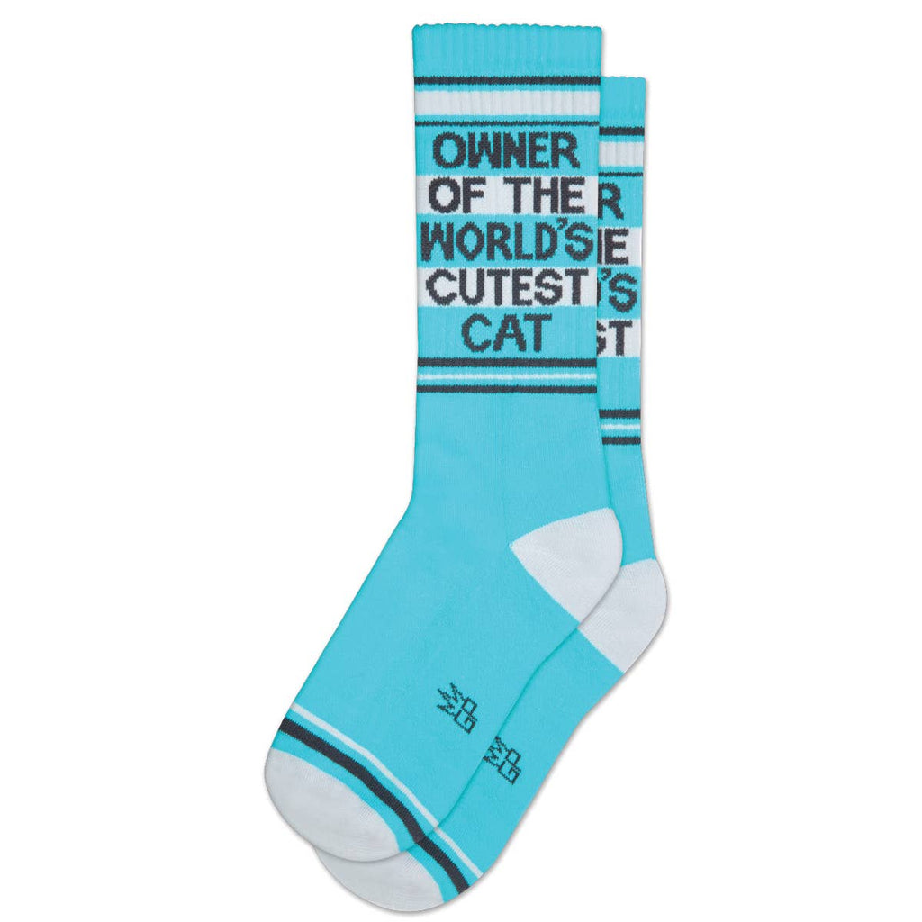 Owner Of The World's Cutest Cat Gym Crew Socks - Dog.Dog.Cat.