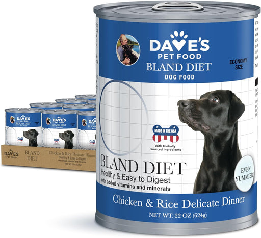 DAVE'S PET FOOD DOG RESTRICTED BLAND DIET CHICKEN & RICE 22OZ