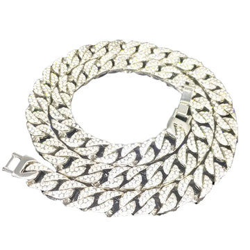 Chain Zinc Dog Collar with Stones Zinc 8" - 28" - Dog.Dog.Cat.