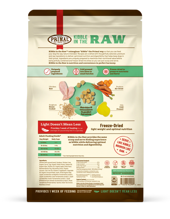 Primal Kibble in the Raw FRESH Freeze Dried Dog Food
