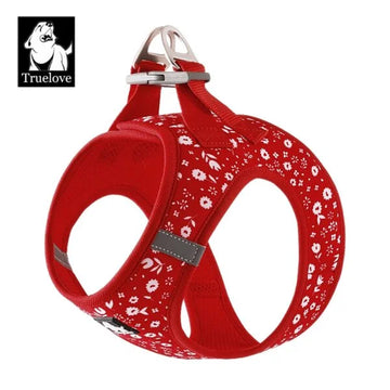 True Love Floral Print Mesh Dog Harness TLH3016- Poinsettia - Dog.Dog.Cat.