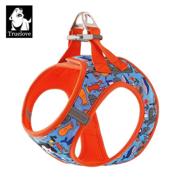 True Love Floral Print Mesh Dog Harness TLH3016- Firecracker - Dog.Dog.Cat.