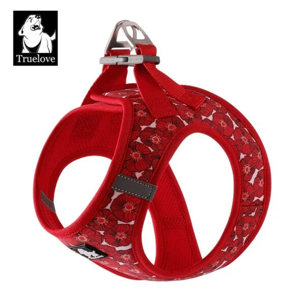 True Love Floral Print Mesh Dog Harness TLH3016 - Aurora Red - Dog.Dog.Cat.