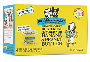 Bear & Rat Dog Frozen Yogurt-Peanut Butter & Banana : 4 PK - Dog.Dog.Cat.