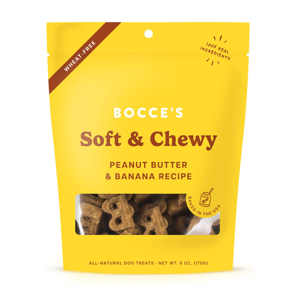 Bocce'e Bakery PB + Banana Soft & Chewy Dog Treats 6oz - Dog.Dog.Cat.