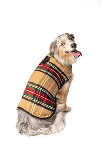 Chilly Dog Dog Blanket Coat Tan Tartan - Dog.Dog.Cat.