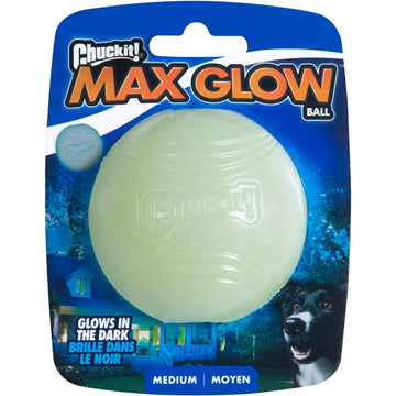 Chuckit Max Glow Ball-White : MED - Dog.Dog.Cat.