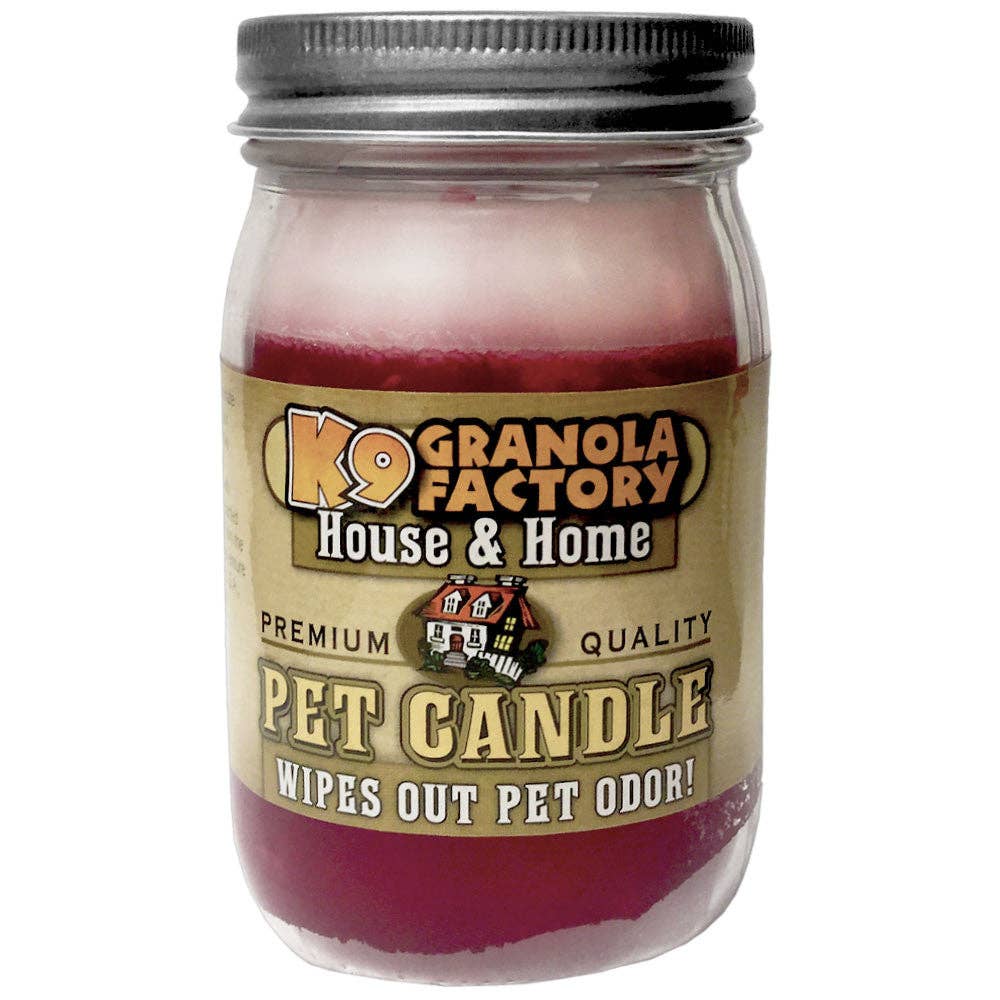 K9 Granola Factory - Cherry Vanilla Pet Odor Eliminator Candle, 16-oz - Dog.Dog.Cat.