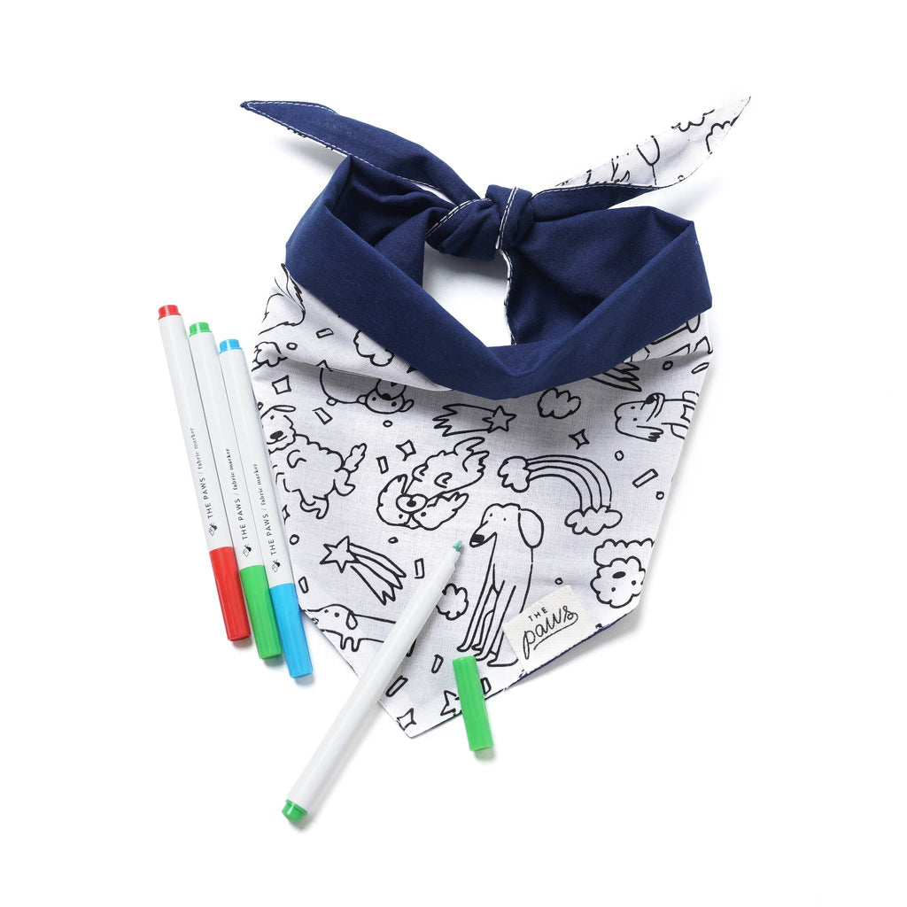 The Paws - Coloring Bandana for Kids and Adults  - Dog.Dog.Cat.