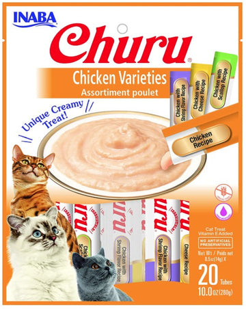 Churu Cat Treat Box  Chicken Variety : 20 tubes x .5 oz ea. tube - Dog.Dog.Cat.