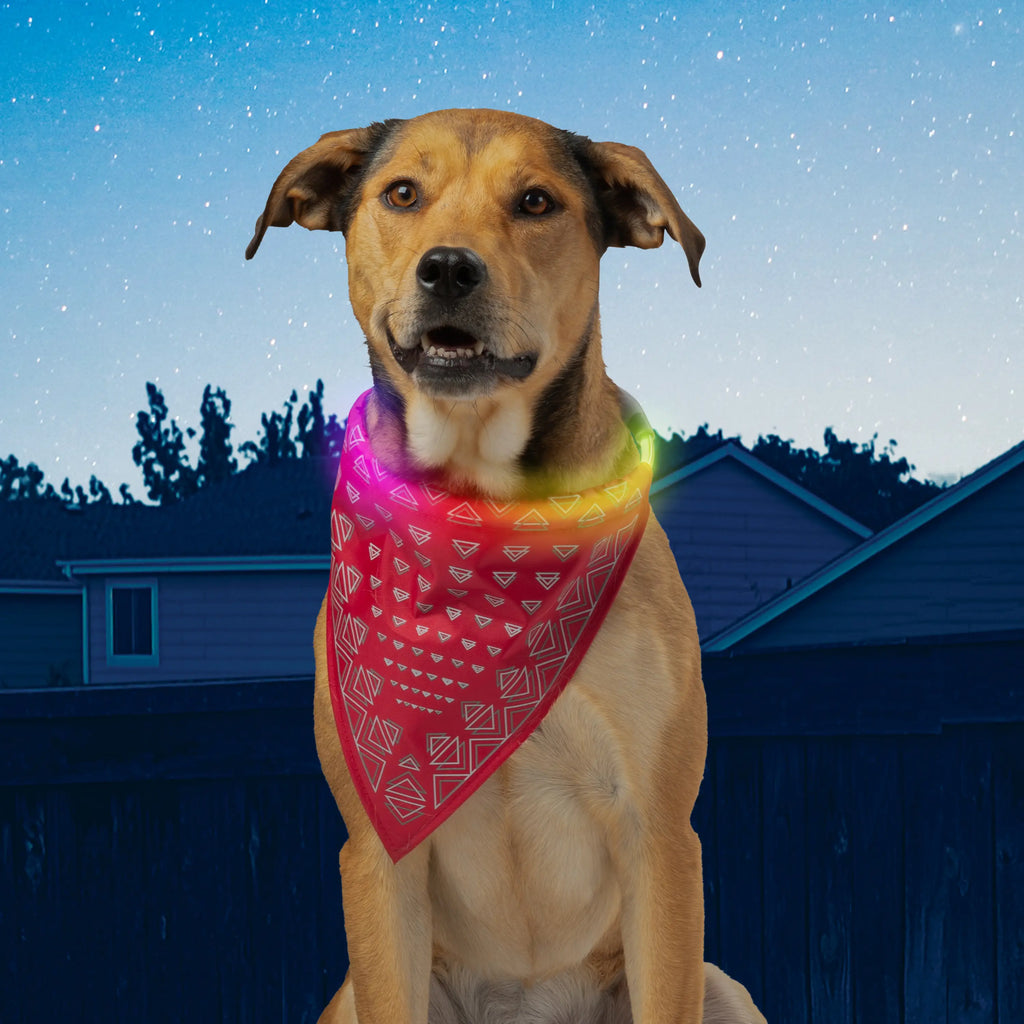 Nite Ize NiteHowl Bandana Rechargeable LED Safety Necklace Disc-O Select Red - Dog.Dog.Cat.