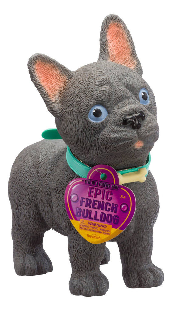 Toysmith - Epic Puppies, French Bull Dog, Realistic, 15 Inches Tall - Dog.Dog.Cat.