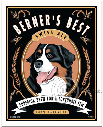 B-106  8x10 Art Print, Bernese Mountain Dog "Berner's Best" - Dog.Dog.Cat.