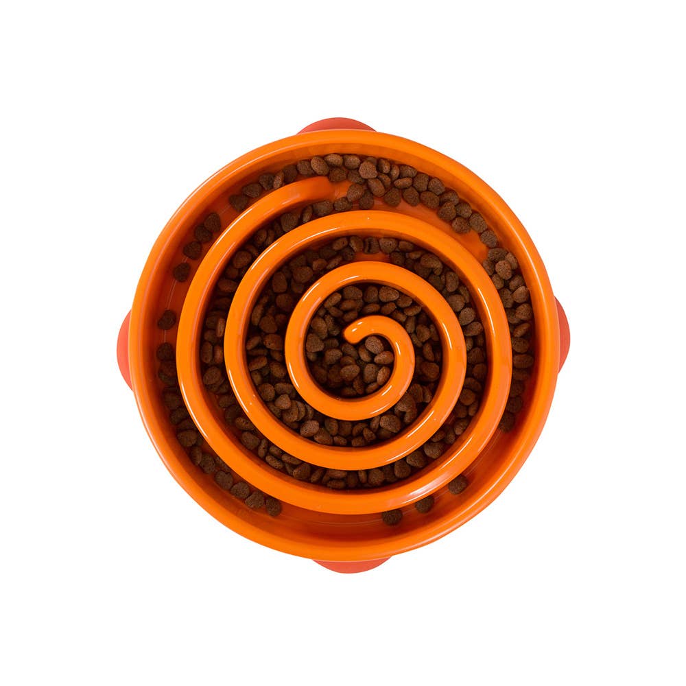 Outward Hound - Fun Feeder Slo Bowl - Orange Small - Dog.Dog.Cat.