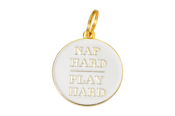 Two Tails Pet Company - Nap Hard Play Hard Pet ID Tag - Dog.Dog.Cat.