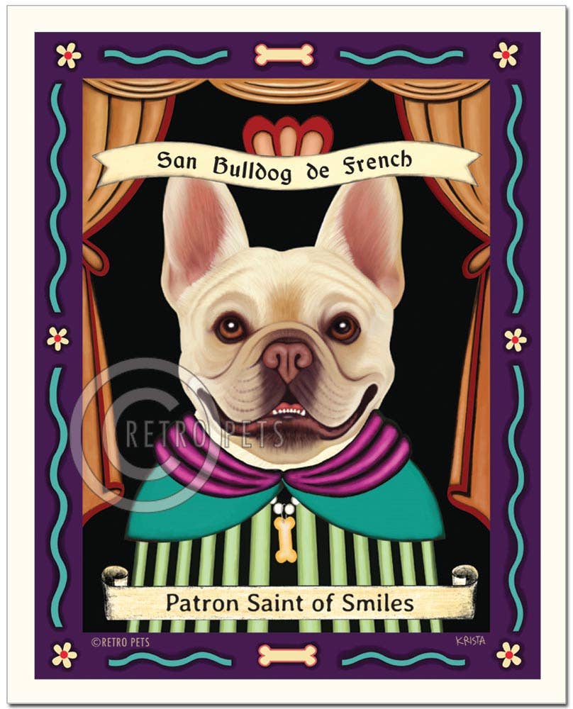 P-250 8x10 Art Print "French Bulldog Saint - Buff" - Dog.Dog.Cat.