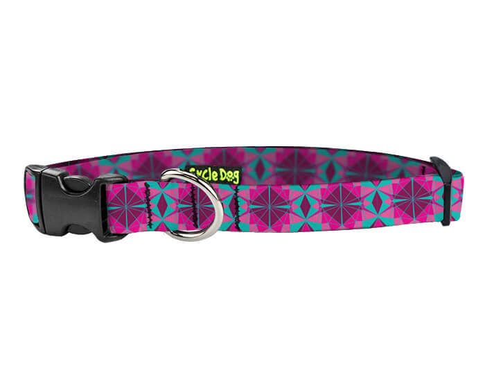 Cycle Dog - Small Ecoweave-Fuchsia Kaleidoscope Dog Collar - Dog.Dog.Cat.