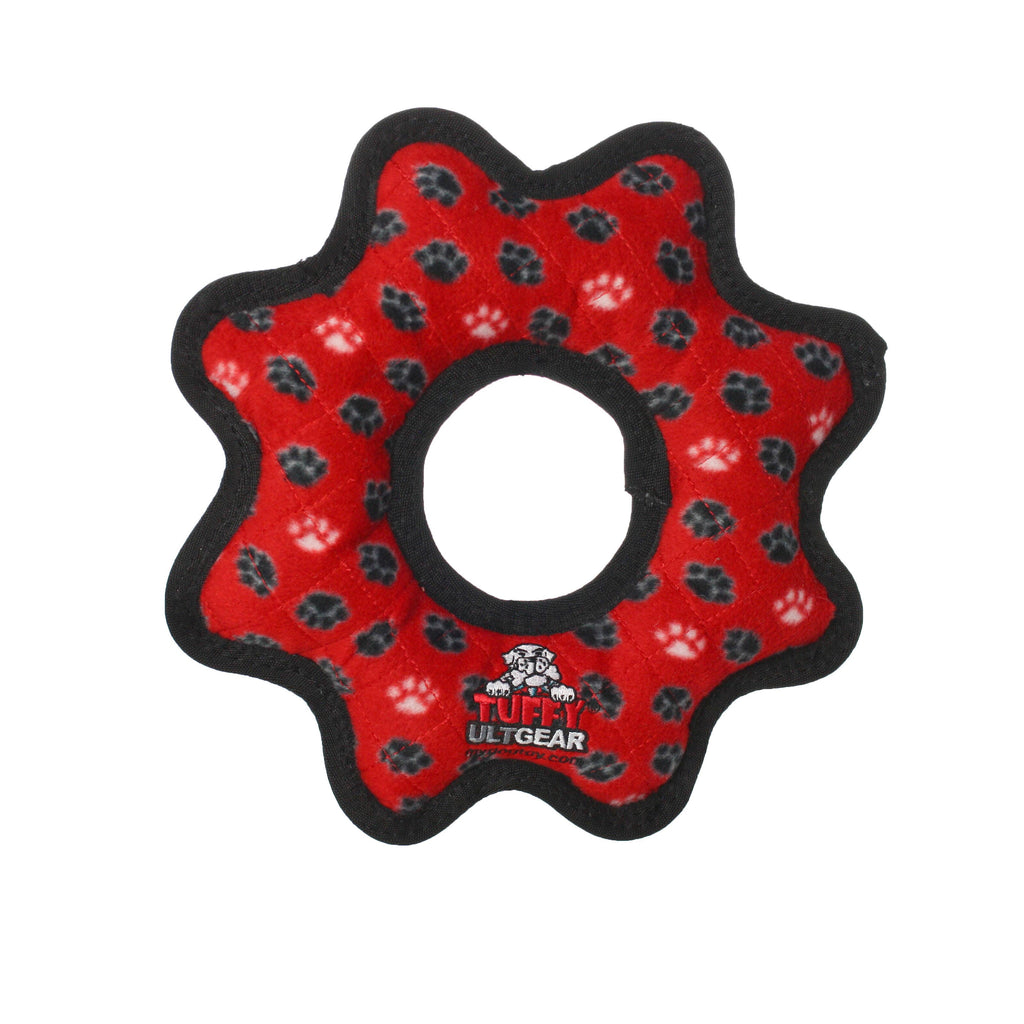 Tuffy Ultimate Gear Ring - Red Paw - Dog.Dog.Cat.