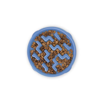 Pet Palette Distribution - Outward Hound - Fun Feeder Slo Bowl - Blue Large - Dog.Dog.Cat.