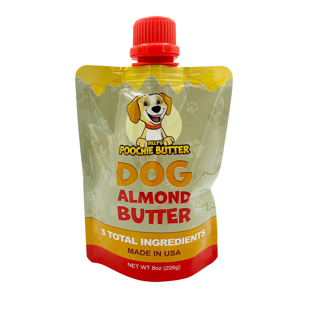 Poochie Butter - 8oz Dog Almond Butter Squeeze Pack - Dog.Dog.Cat.