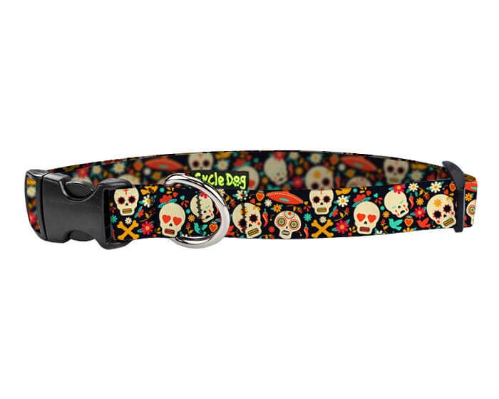 Cycle Dog - Small Ecoweave-Sugar Skulls Dog Collar - Dog.Dog.Cat.