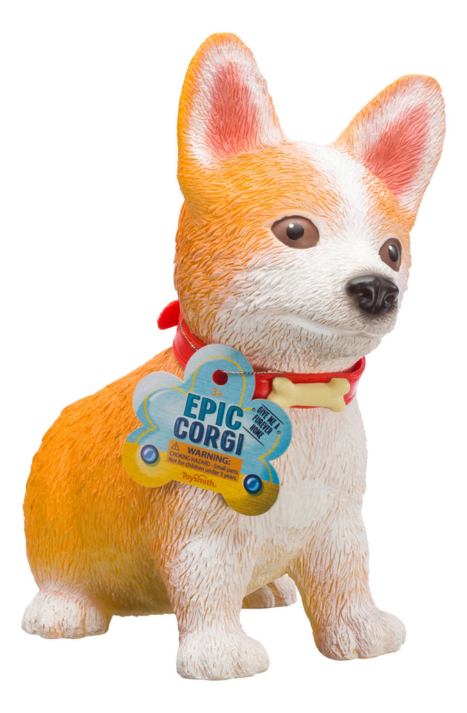 Toysmith - Epic Puppies, Corgi, Realistic, 15 Inches Tall - Dog.Dog.Cat.