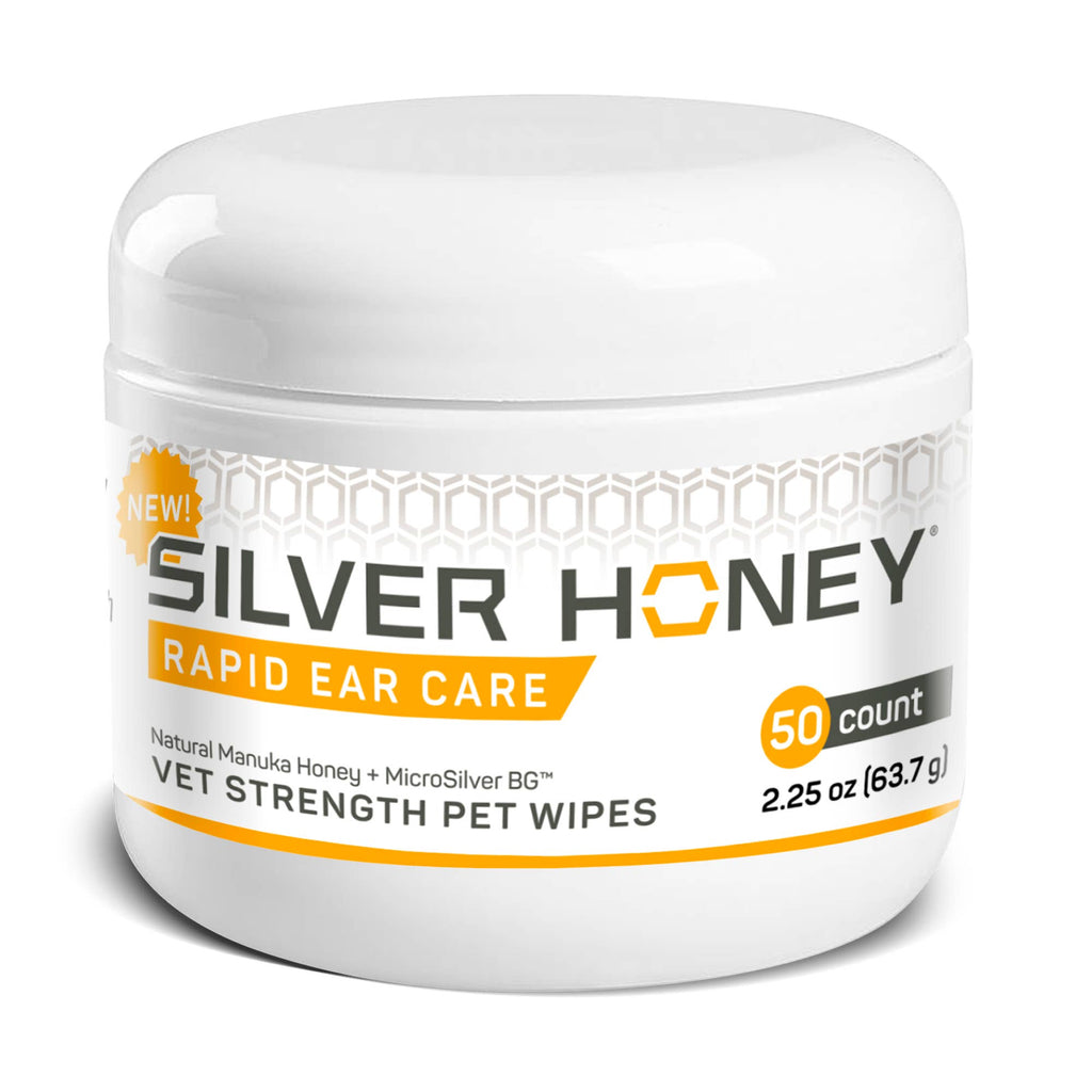 Absorbine Pet - Silver Honey Rapid Ear Care Pet Wipes 50ct. - Dog.Dog.Cat.