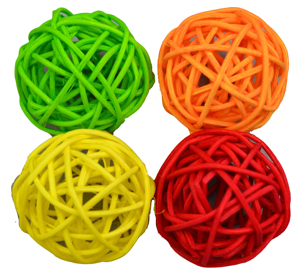 Pet Palette Distribution - Amazing Pet Products 4pk Woven Rattan Balls Cat Toys - Dog.Dog.Cat.